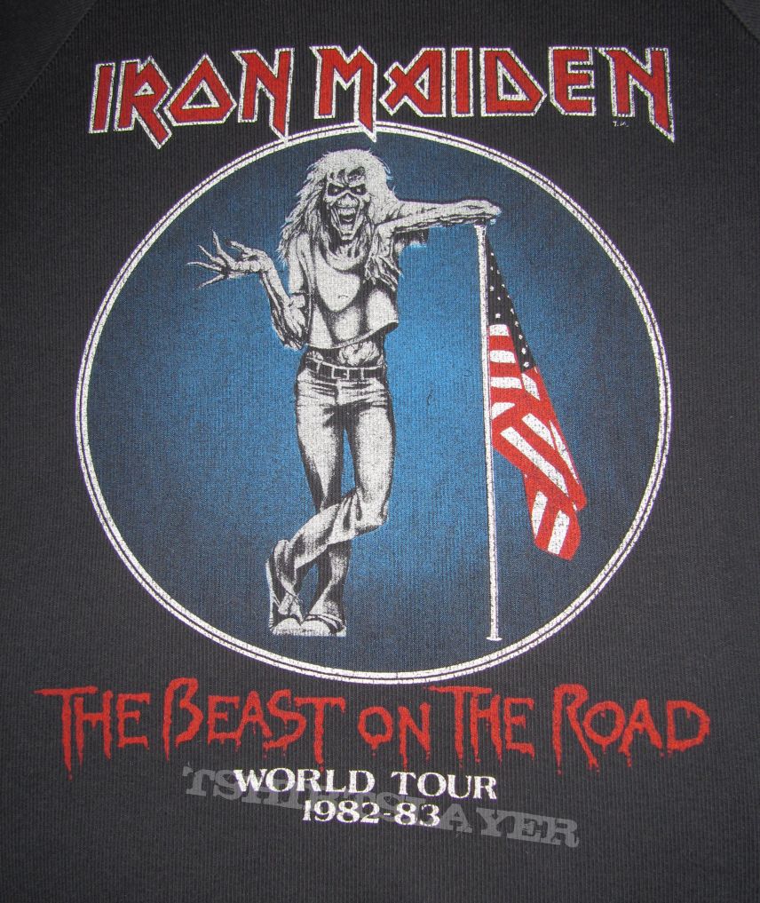 IRON MAIDEN The Beast on The Road V-neck T-shirt USA Tour 1982-83