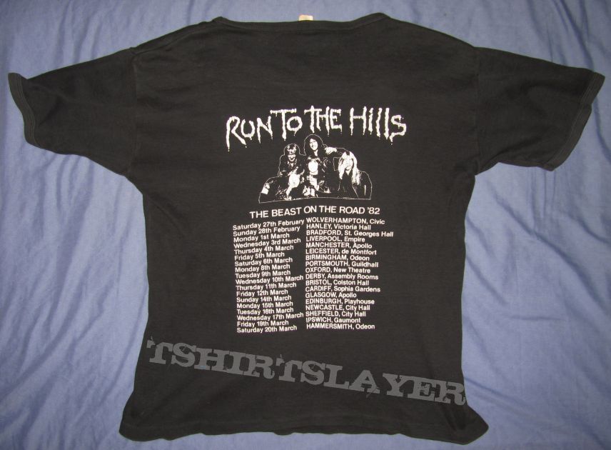 IRON MAIDEN Run To The Hills UK Tour T-shirt &#039;82