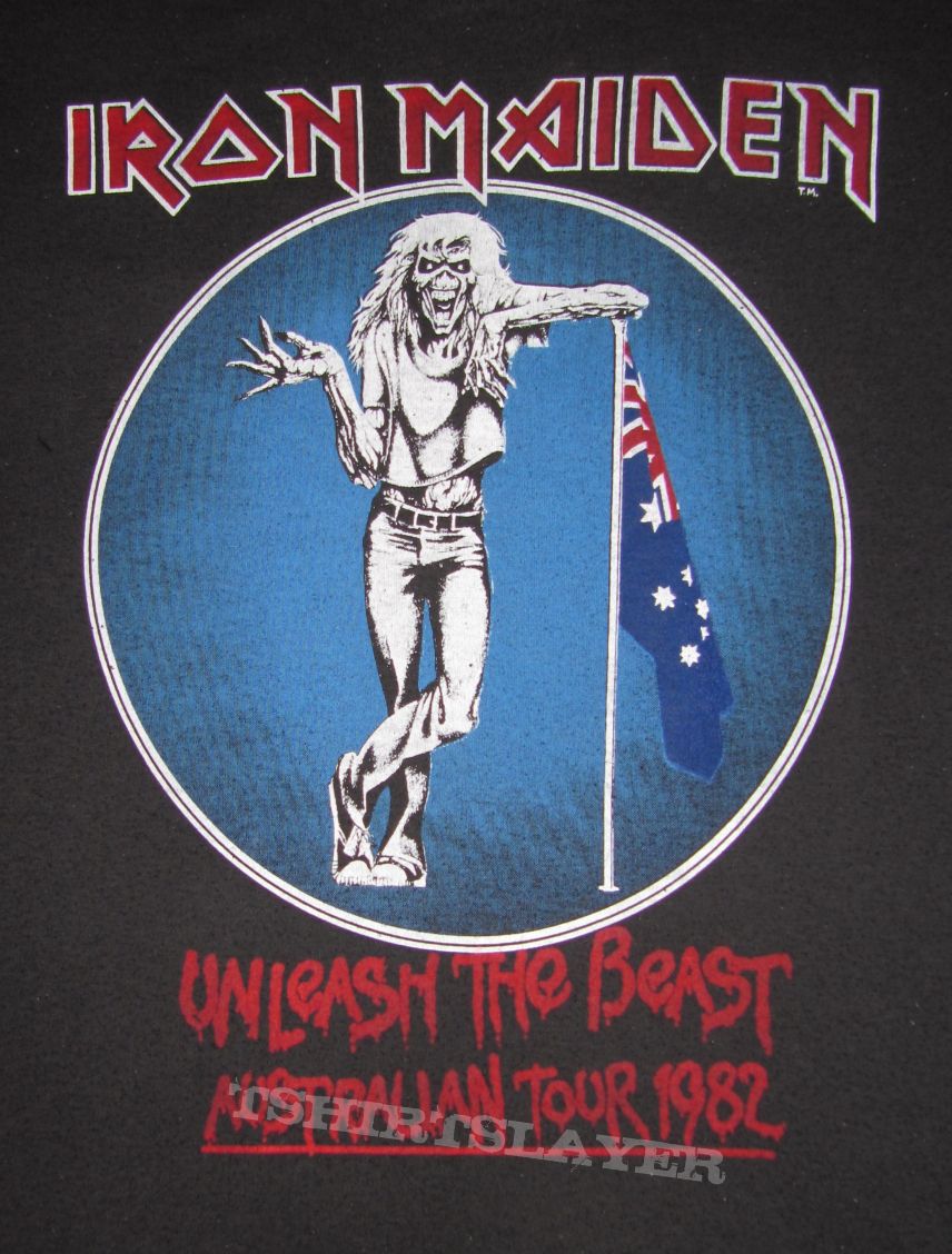 IRON MAIDEN Unleashed The Beast Australian Tour 82 T-shirt IRON MAIDEN Unleashed The Beast Australian Tour 82 T-shirt