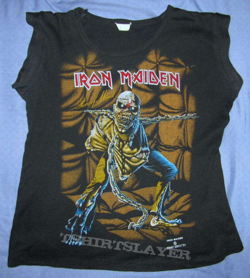 IRON MAIDEN  Piece of Mind Muscle-shirt France Graffiti &#039;83