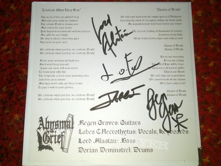 Abysmal Grief - Celebrate What They Fear White EP ( Signed)