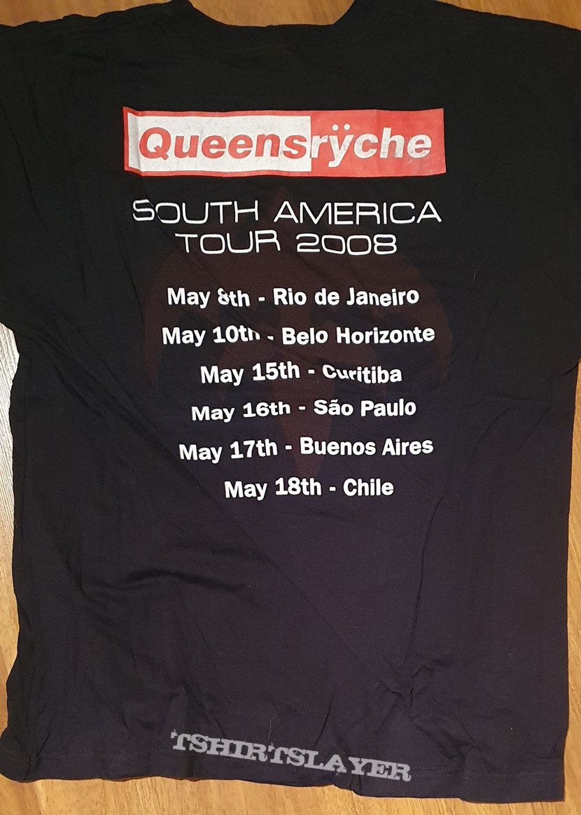 Queensryche - Take Cover - official tour shirt with South American dates 2008