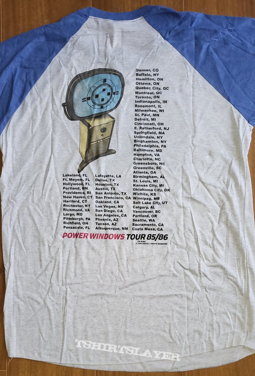 Rush - Power windows tour - unofficial reprinted shirt