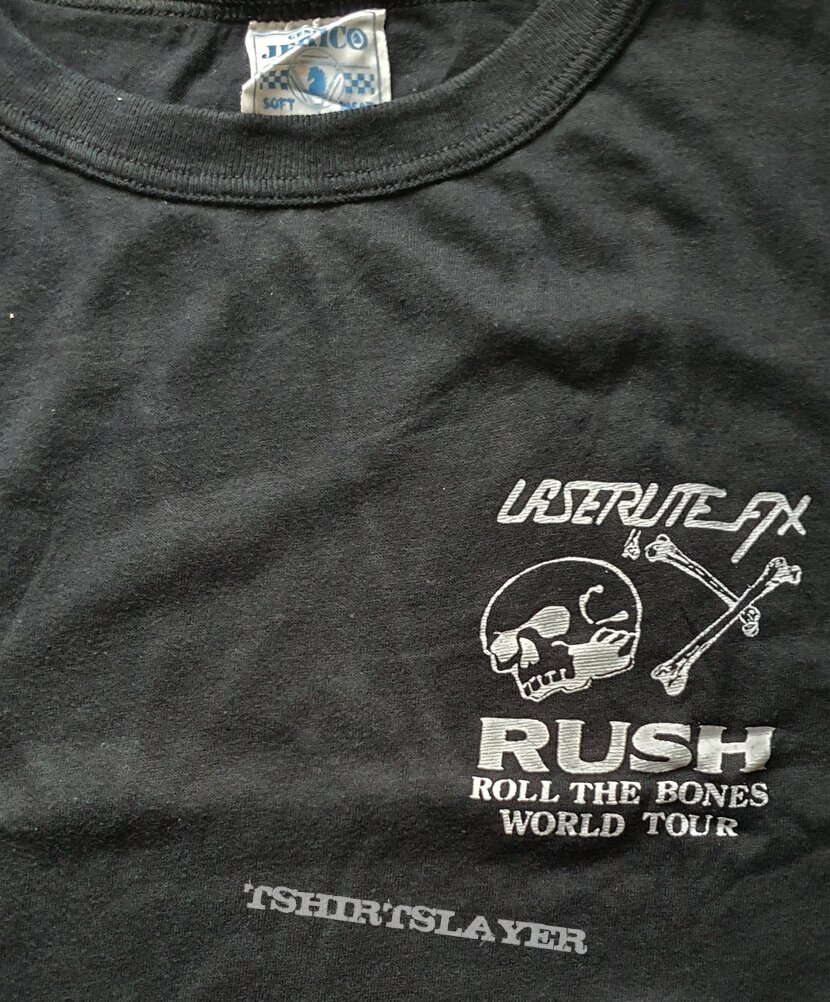 Rush - Roll the bones - official crew tour shirt from LaserliteFx company