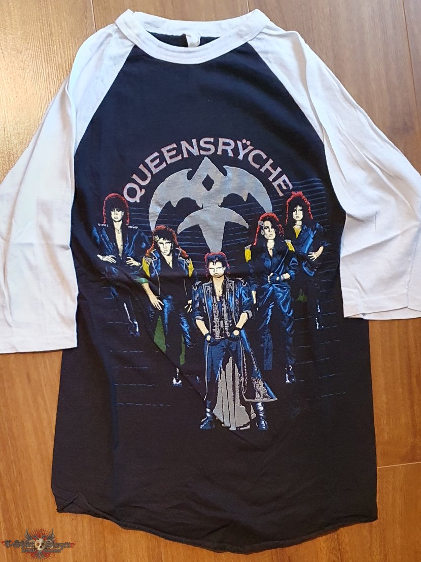 Queensryche - Rage for order - official tourshirt - 3/4 sleeves - Rage Tour  1986-1987 backprint in yellow
