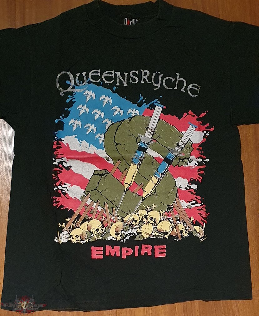 Queensryche - Empire - official tourshirt for the USA tour 1991 - tourdates Oakland - Salt Lake City