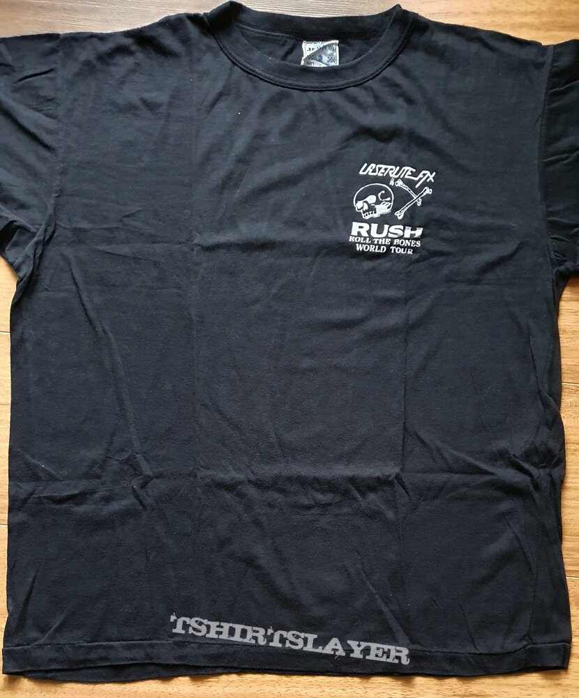 Rush - Roll the bones - official crew tour shirt from LaserliteFx company