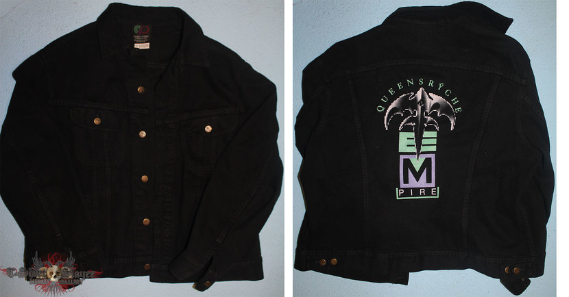 Queensryche - Empire - printed logo on back of a black denim jacket, officialy licenced item