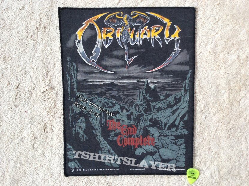 Obituary - The End Complete - Grey Version - 1992 Blue Grape - Razamataz - Back Patch