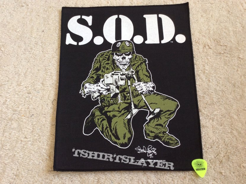 S.O.D. - Sargent D - Back Patch - 1991 Megaforce