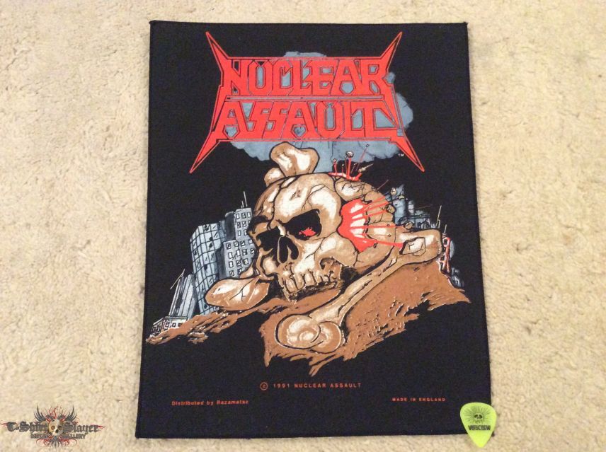 Nuclear Assault - Road to Hell - Exploding Skull - Back Patch 1991 - Razamataz