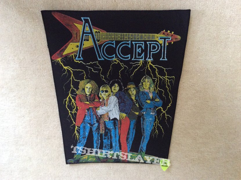 Accept - Band With Flying V And Lightnings - Vintage Backpatch