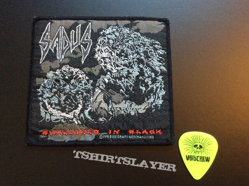 Sadus - Swallowed In Black - 1991 Blue Grape Merchandising - Patch