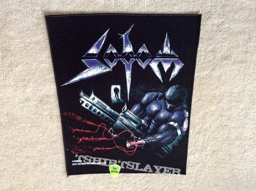Sodom - Tapping The Vein - 2021 Sodom Burning Leather Backpatch - Black Border