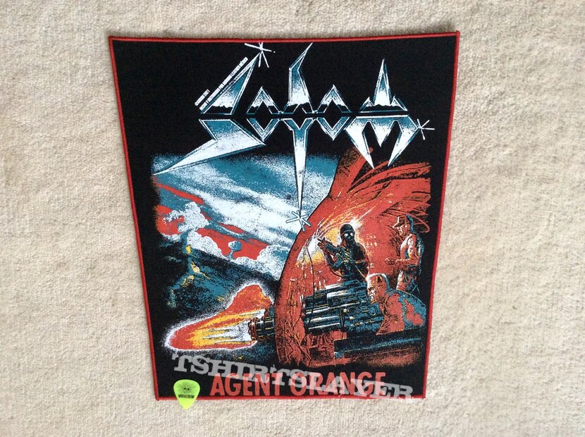 Sodom - Agent Orange - 2021 Sodom Burning Leather Backpatch - Red Border Sodom - Agent Orange - 2021 Sodom Burning Leather Backpatch - Red Border