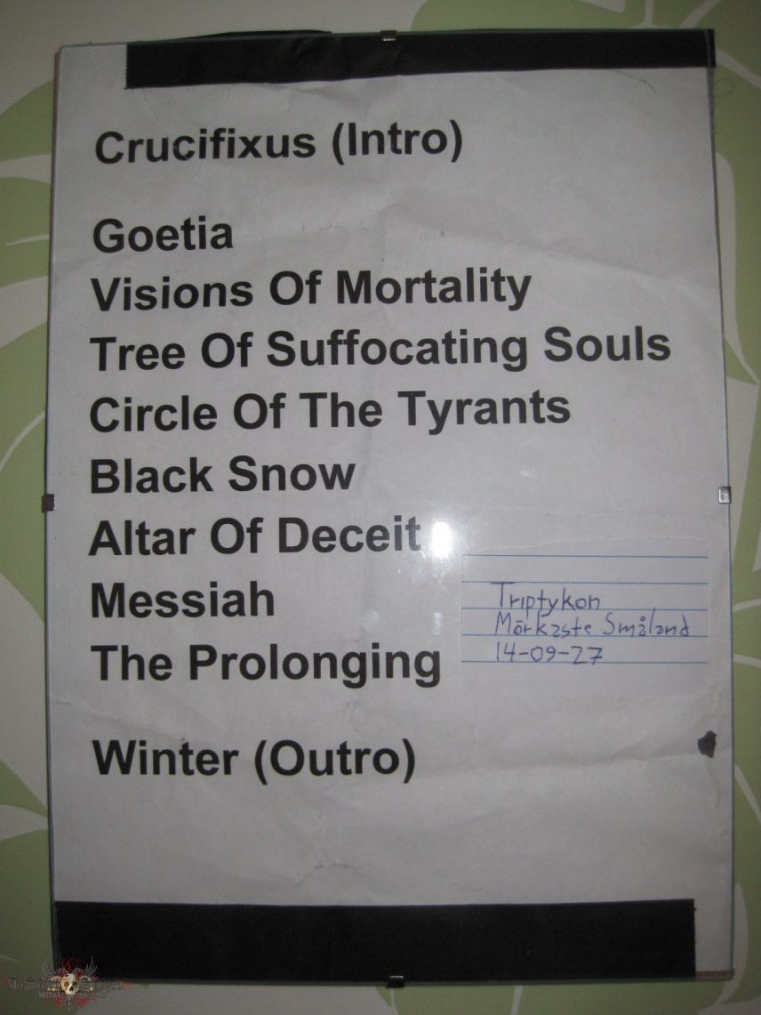 Triptykon - Setlist, Mörkaste Småland 2014