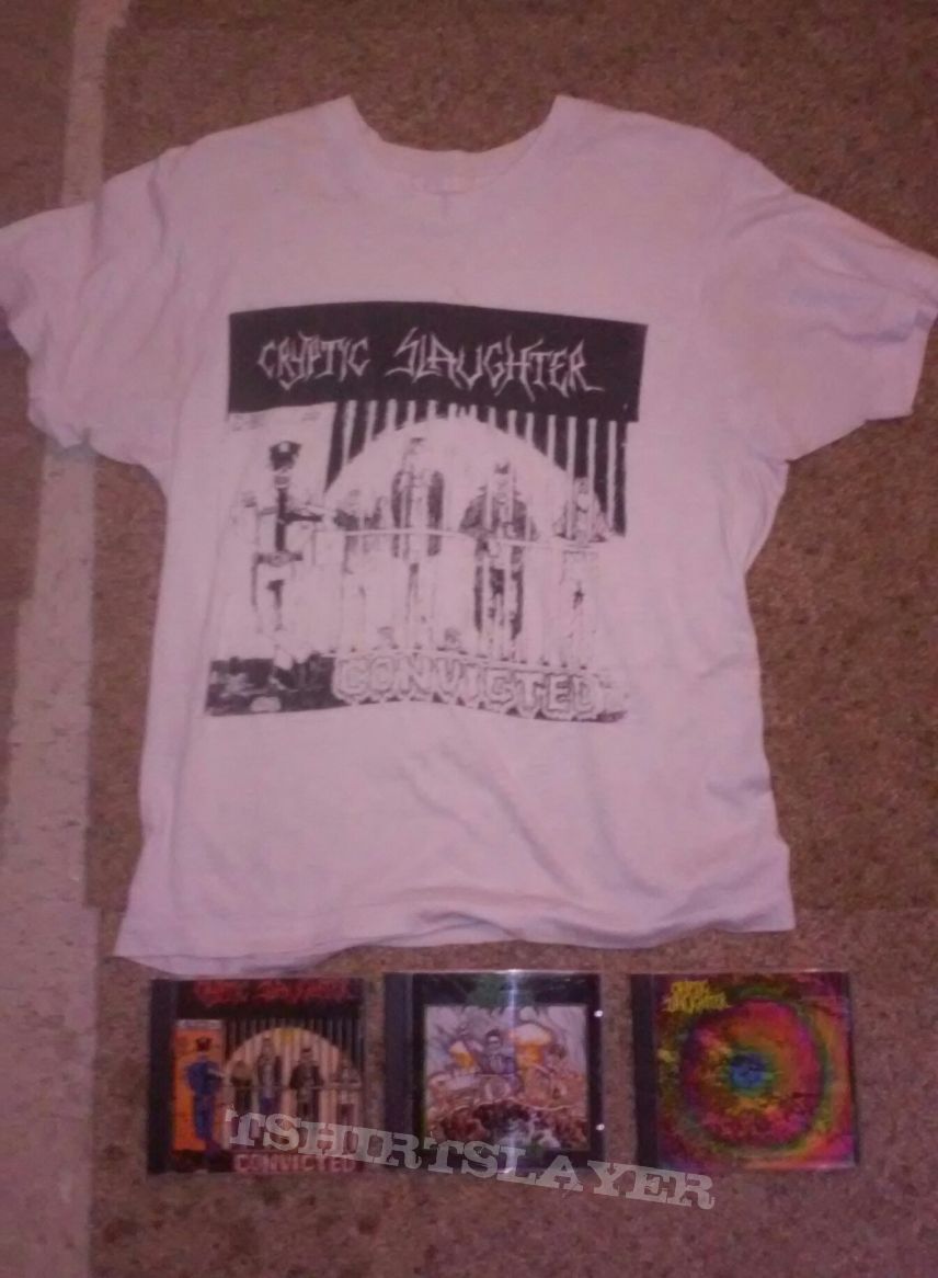 Cryptic Slaughter &#039;&#039;Convicted&#039;&#039; vintage shirt &amp; cds