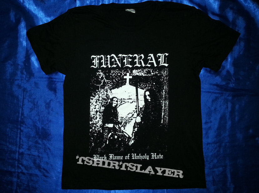 funeral &quot;black flame of unholy hate&quot; shirt