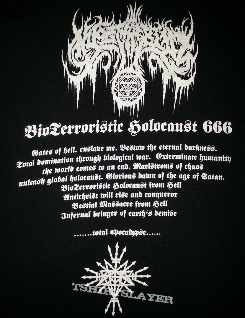 nyogthaeblisz &quot;bioterroristic holocaust 666&quot; shirt