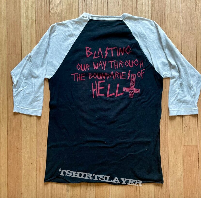 Hell's Headbangers Slayer Show No Mercy Tribute Baseball Shirt ...