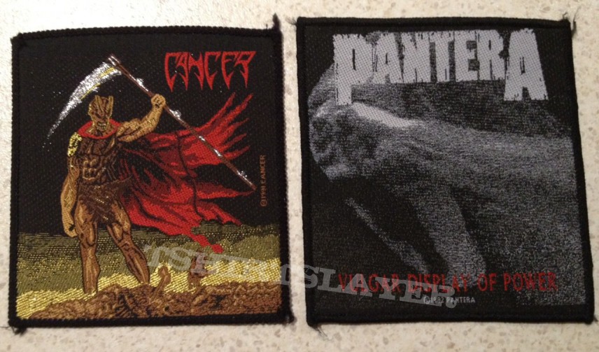 Cancer - Death Shall Rise &amp; Pantera - Vulgar Display of Power - original patches