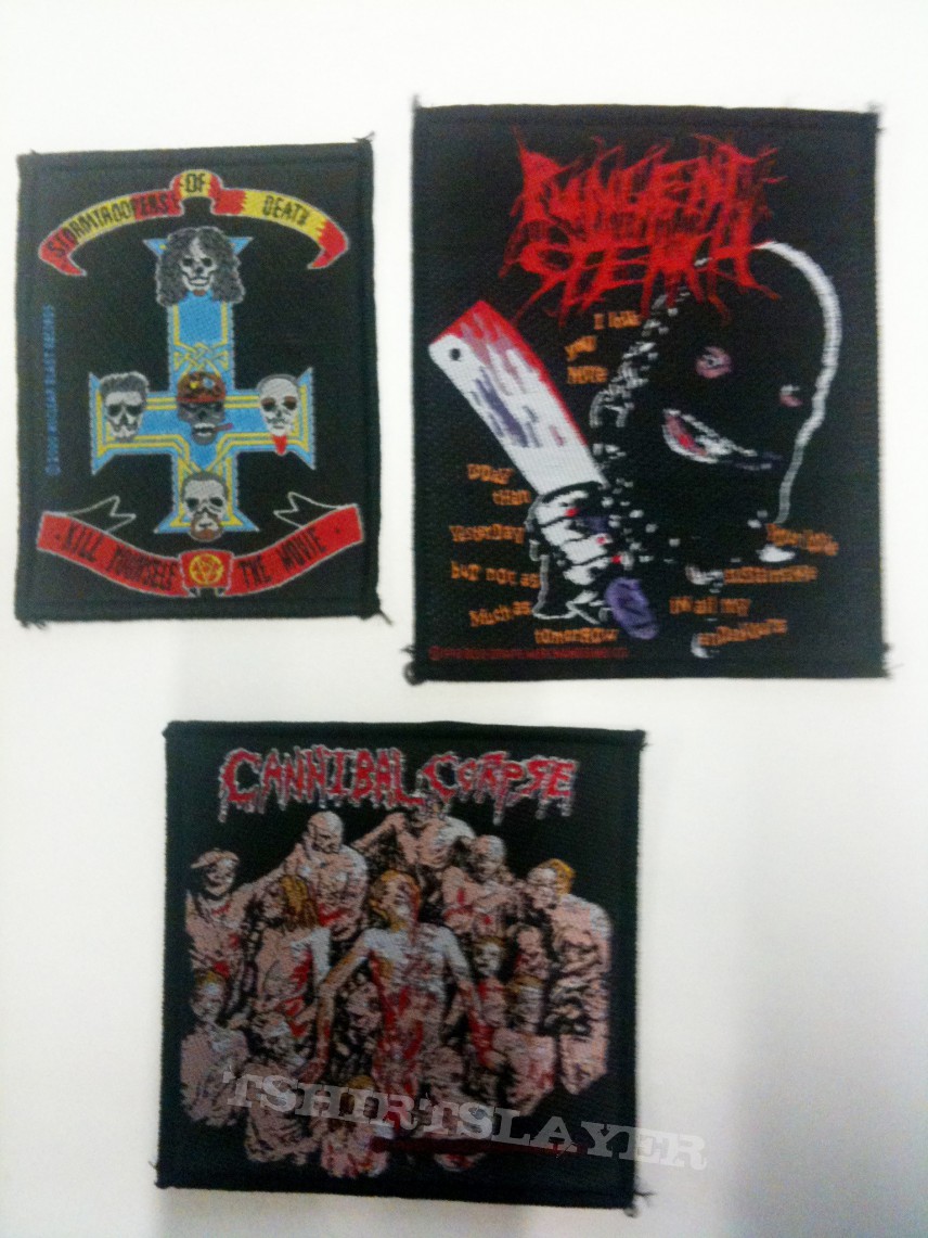 S.O.D., Pungent Stench and Cannibal Corpse patches
