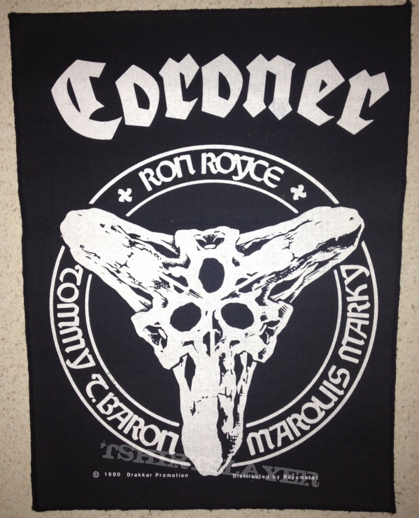 Patch - Coroner - Tri Skull backpatch; circa 1990 