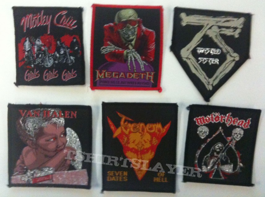 Mötley Crüe Motley Crue, Megadeth, Twisted Sister, Van Halen, Venom and Motorhead original patches
