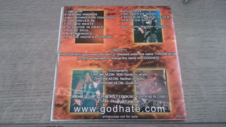 Throneaeon - Godhate CD (Promo)