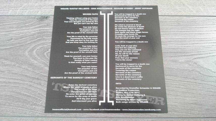 Entrench / Insane - Entrench / Insane 7&quot; White Split Vinyl