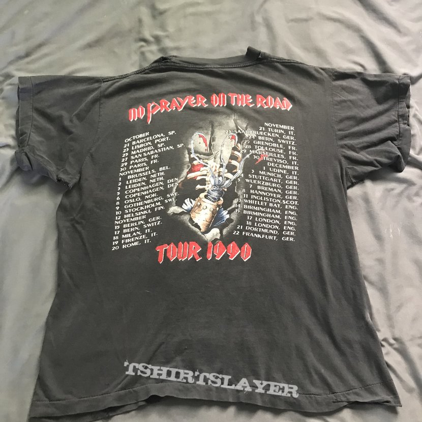 Iron Maiden No Prayer On The Road 1990 Tour Shirt European Leg