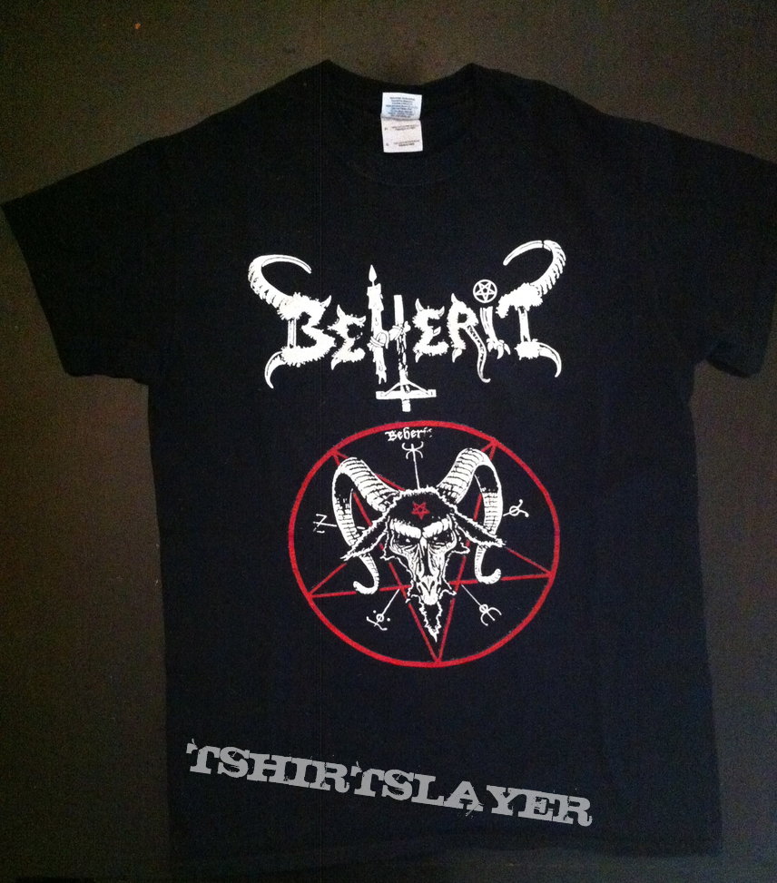 BEHERIT Band Logo Graphic Print Shirt size Small (NEW)