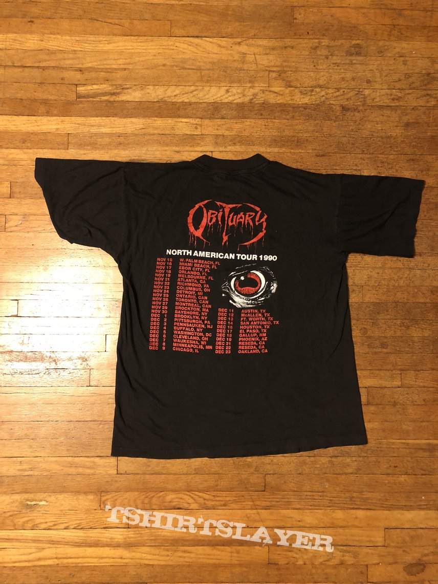 Obituary- Cause Of Death North American tour shirt | TShirtSlayer ...