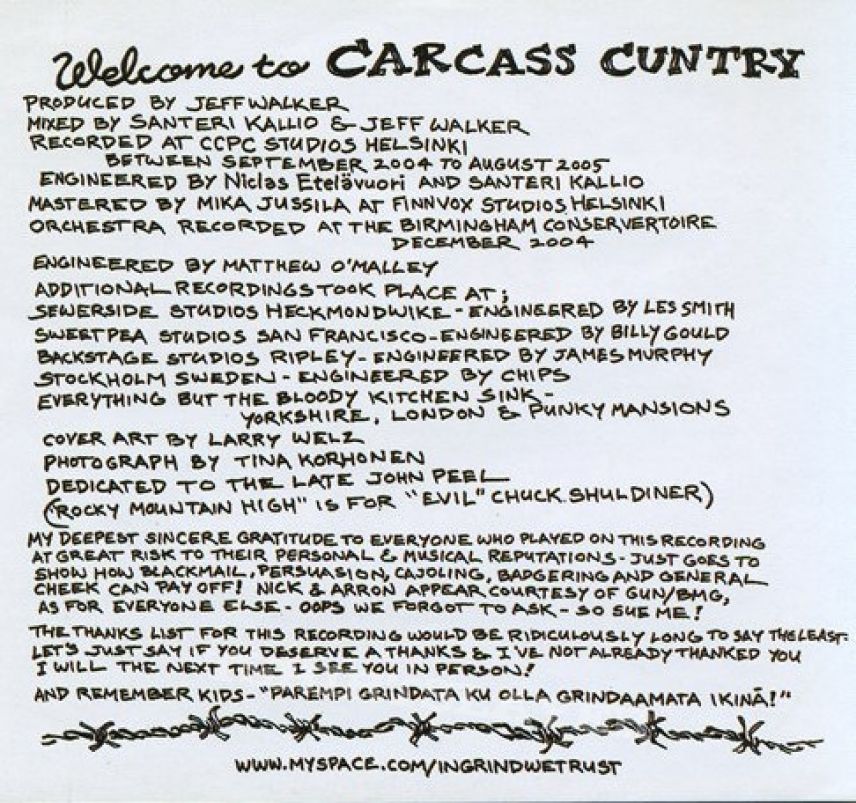 Jeff Walker und Die Flüffers - Welcome to Carcass Cuntry