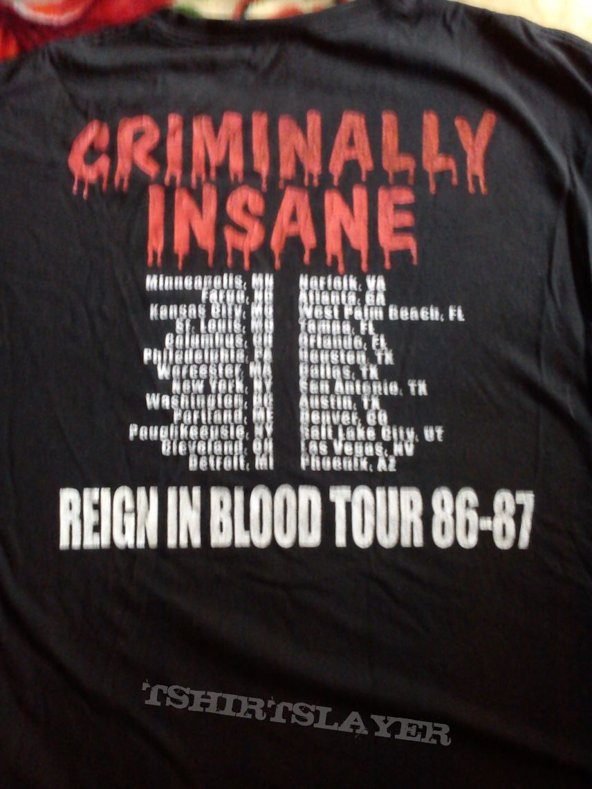 Slayer -  Criminal Insane tour tshirt ´86-´87