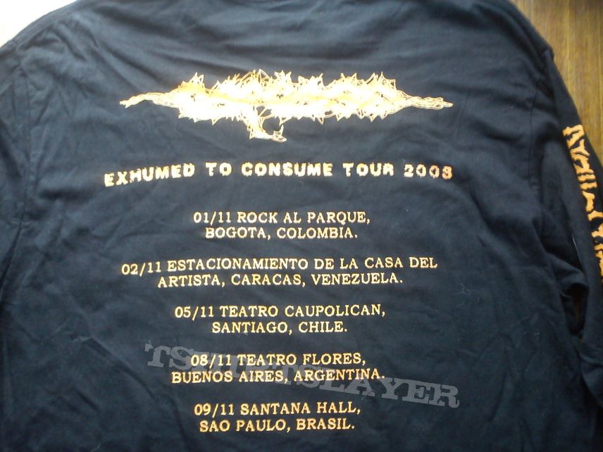 Carcass - Exhume to Consume, tour 2008, South America tshirt