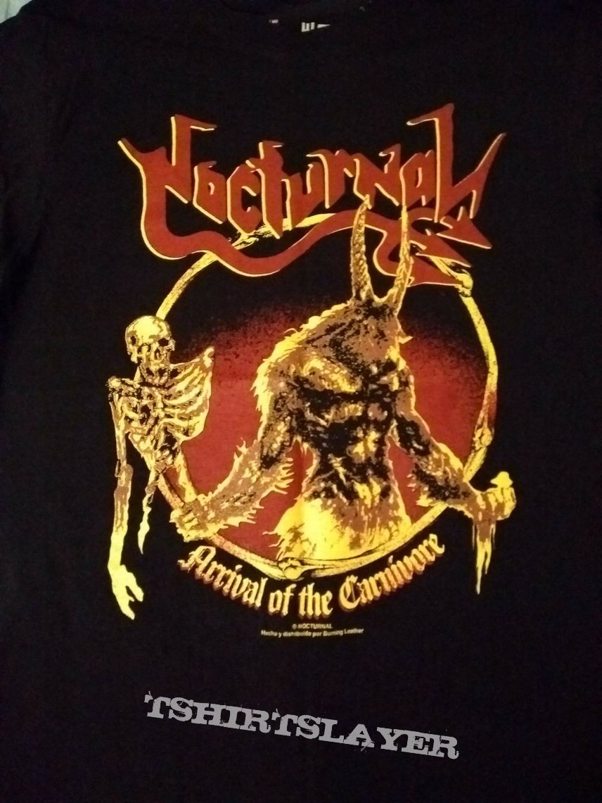 nocturnal &quot;arrival of the carnivore&quot; shirt