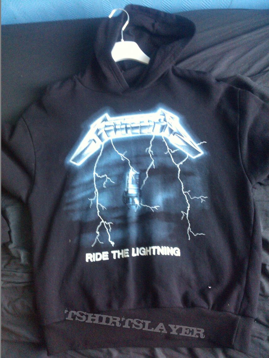 metallica ride the lightning hoodie sweatshirt