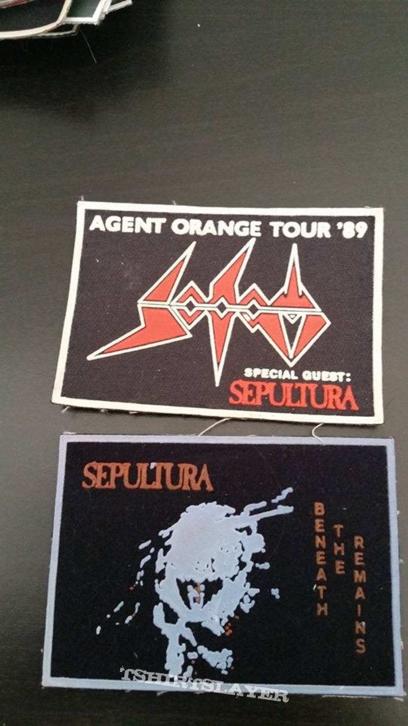 sodom, sepultura very old rubber patches 