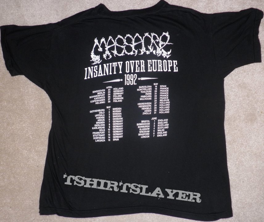 Massacre - Insanity over Europe Tour shirt 1992