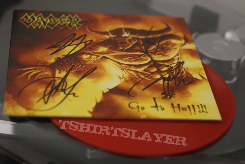 Vader - Go To Hell Single Red Vinyl with Signatures