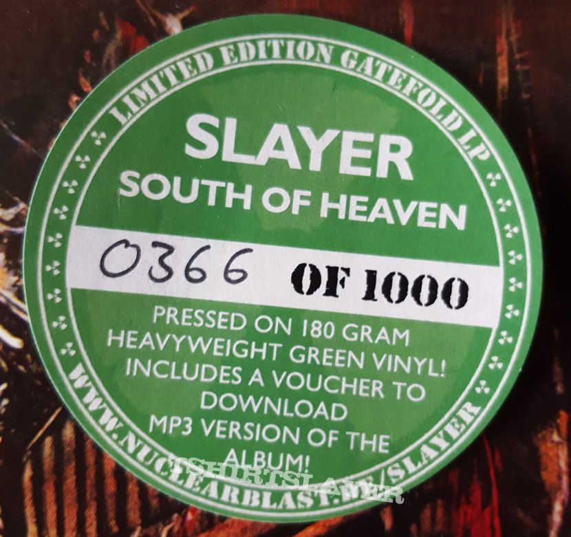 Slayer - South of Heaven Green Vinyl | TShirtSlayer TShirt and BattleJacket  Gallery