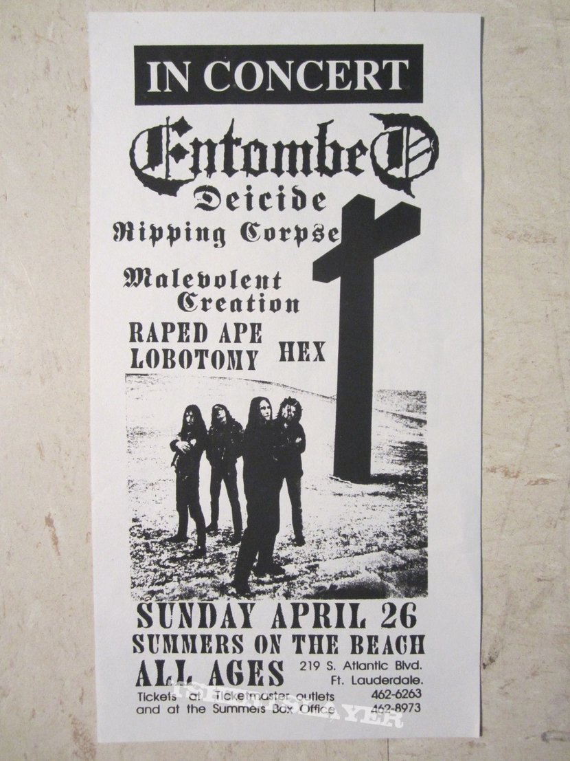 Entombed - Clandestine tour flyer (No Alcohol gig)