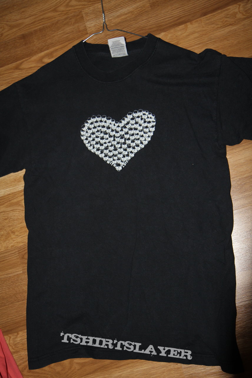 With Love shirt - Heart of skulls design