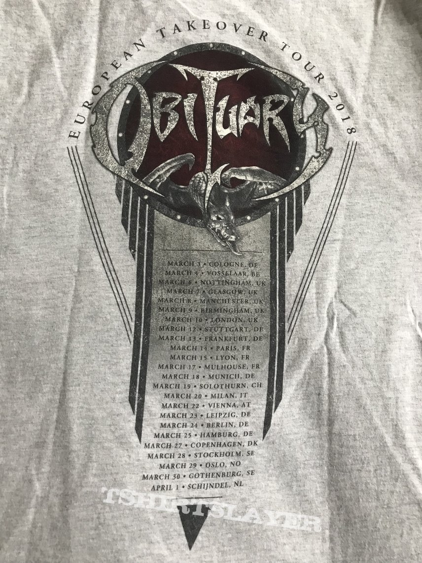 Obituary, Tour shirt, European Take Over Tour, 2018