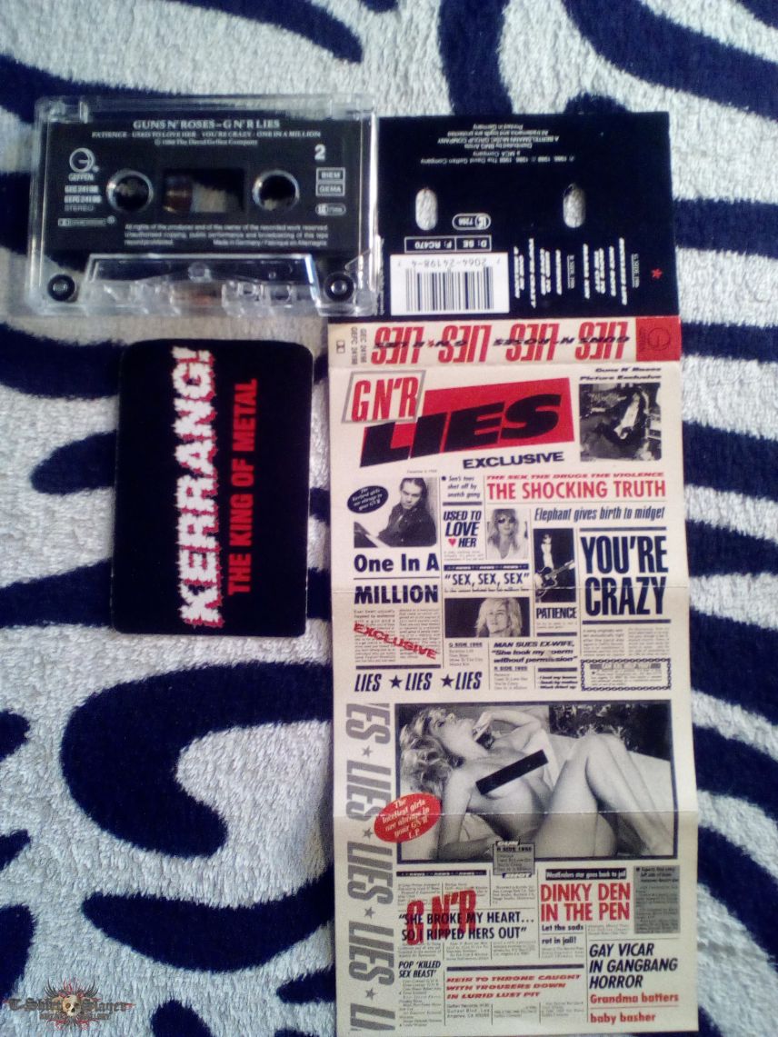 Guns N&#039; Roses Guns &#039;N Roses - GN&#039;R Lies Cassette/ W.Axl Rose Kerrang! playing card