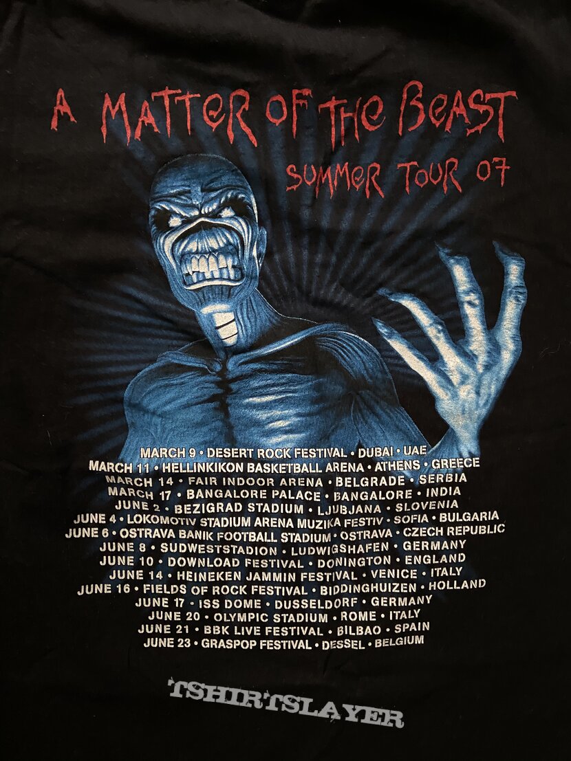 Iron Maiden - A Matter Of The Beast 2007 Tour Shirt 