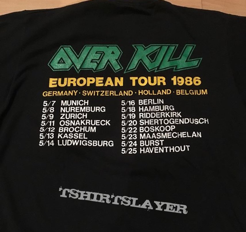 Overkill Feel the Fire 1986 Tourshirt