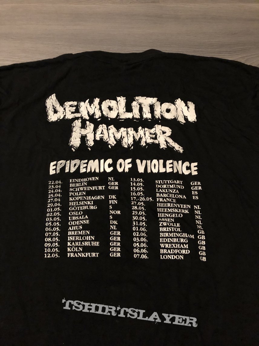 Demolition Hammer Epidemic of Violence 1992 European Tourshirt