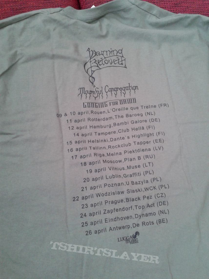 Mourning Beloveth Milestones of Misery Tour- shirt 2009